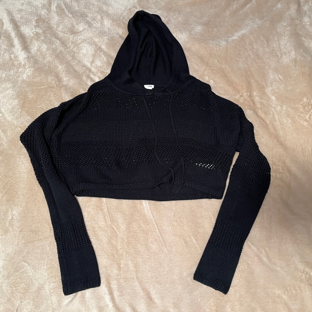 Garage Knitted Cropped Hoodie